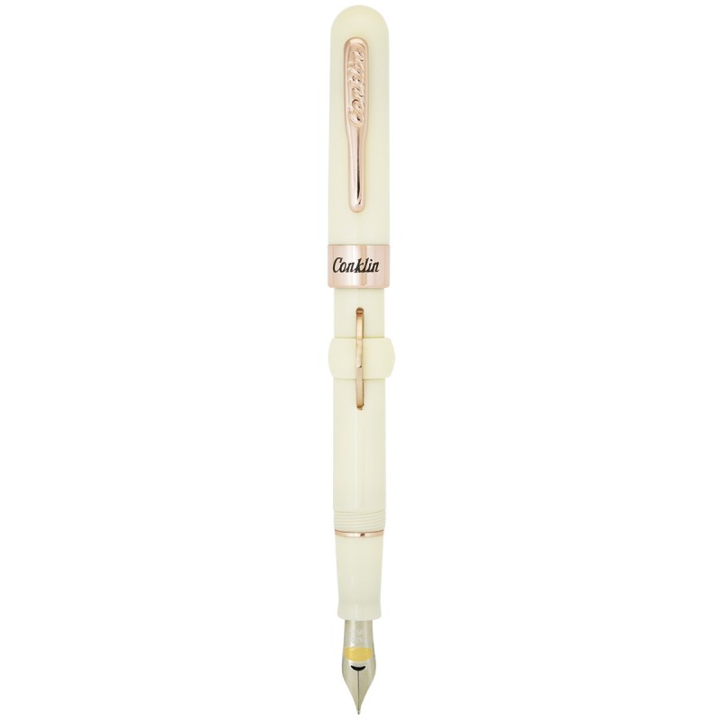 Pluma Fuente Conklin® Crescent Filler™ Ivory c/ Rose Gold Trim