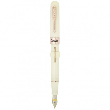 Pluma Fuente Conklin® Crescent Filler™ Ivory c/ Rose Gold Trim