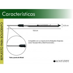 2 Repuestos Para Bolígrafo Lamy® Monteverde® Naranja Mediano