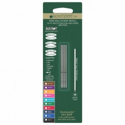 2 Repuestos Monteverde® Para Bolígrafo Mini y Multifunción Negro Mediano