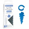 12 Cartuchos Tinta Monteverde® para Pluma Fuente Capri Blue