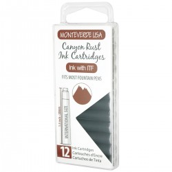 12 Cartuchos Tinta Monteverde® para Pluma Fuente Canyon Rust