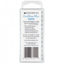 12 Cartuchos Tinta Monteverde® para Pluma Fuente Caribbean Blue