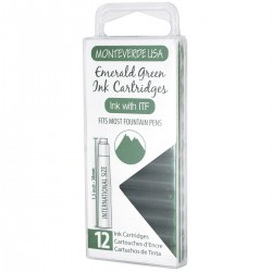12 Cartuchos Tinta Monteverde® para Pluma Fuente Emerald Green