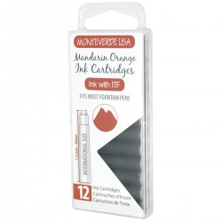 12 Cartuchos Tinta Monteverde® para Pluma Fuente Mandarin Orange