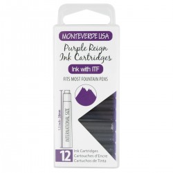12 Cartuchos Tinta Monteverde® para Pluma Fuente Purple Reign