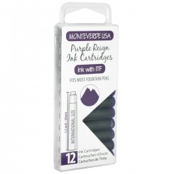 12 Cartuchos Tinta Monteverde® para Pluma Fuente Purple Reign
