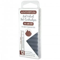 12 Cartuchos Tinta Monteverde® para Pluma Fuente Red Velvet